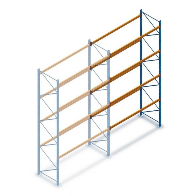 Gebruikte Esmena palletstelling 5550x2700x1100 mm (hxbxd) 4 niveaus aanbouwsectie