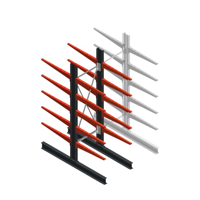 Medium draagarmstelling BR enkelzijdig 2500x750x800mm (hxbxd) 5 niveaus beginsectie 340/arm