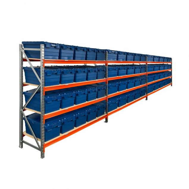 Voordeelrij bakkenkast AR 2000x6950x600 mm (hxbxd) 4 niveaus met 60 distributiebakken