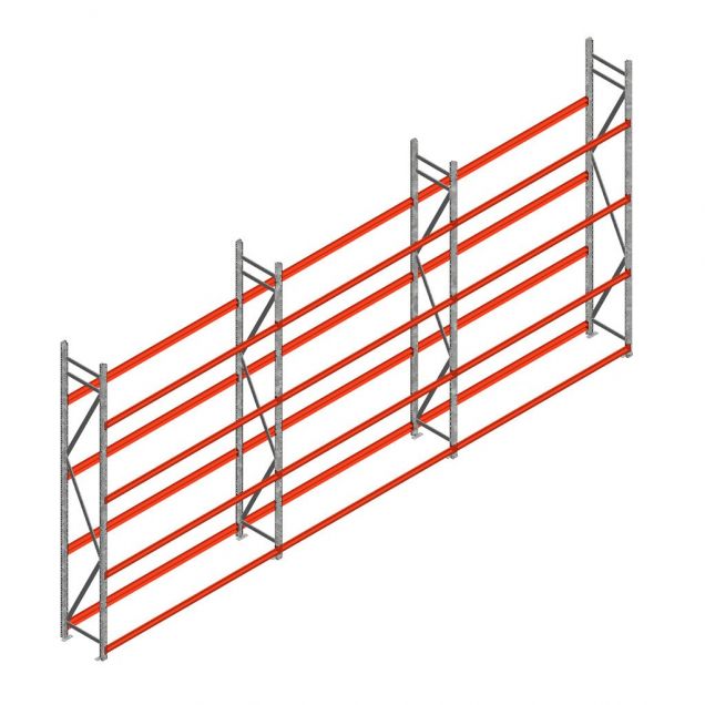 Voordeelrij bandenstelling grootvak AR 3000x6230x500mm (hxbxd) 4 niveaus
