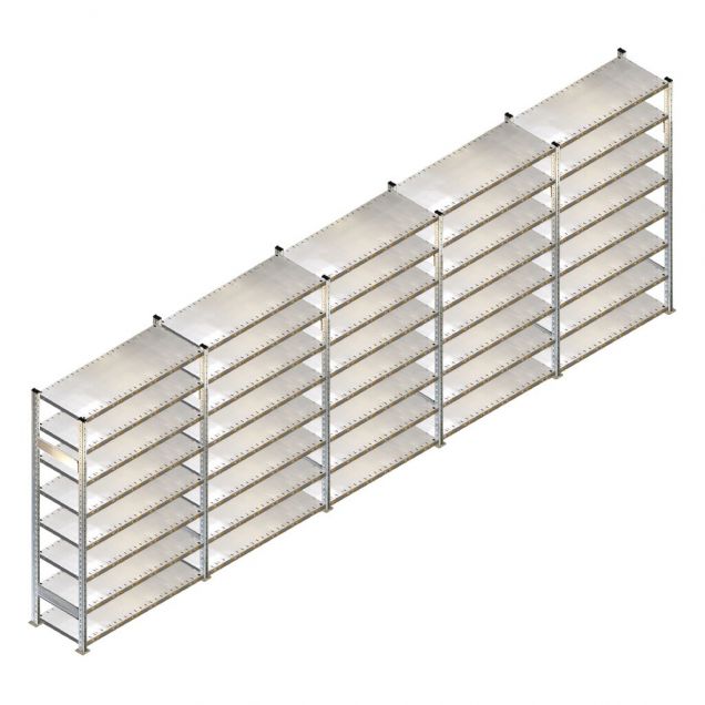 Voordeelrij gebruikte Schaefer R3000 legbordstelling 2970x6580x600mm (hxbxd) 8 niveaus