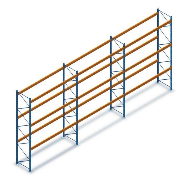 Voordeelrij gebruikte Esmena palletstelling 4200x11100x1050 mm (hxbxd) 3 niveaus