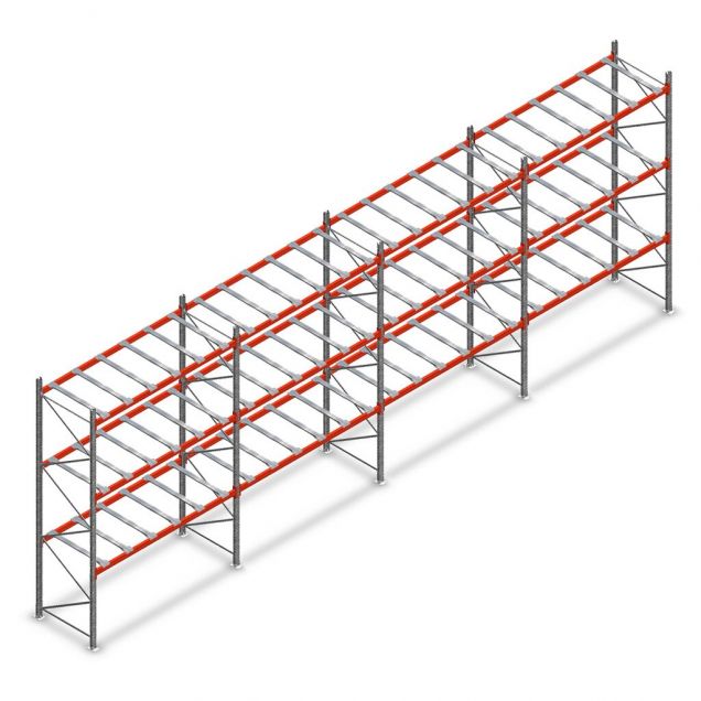 Voordeelrij deels gebruikte AR T2 palletstelling 4000x11200x900 mm (hxbxd) 3 niveaus