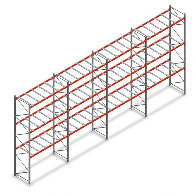 Voordeelrij deels gebruikte AR T2 palletstelling 5000x11200x900 mm (hxbxd) 3 niveaus