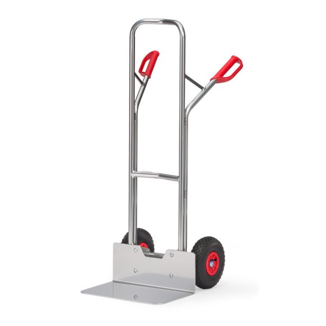 Aluminium steekwagen 200 kg 1300 mm met luchtbanden, extra grote schep