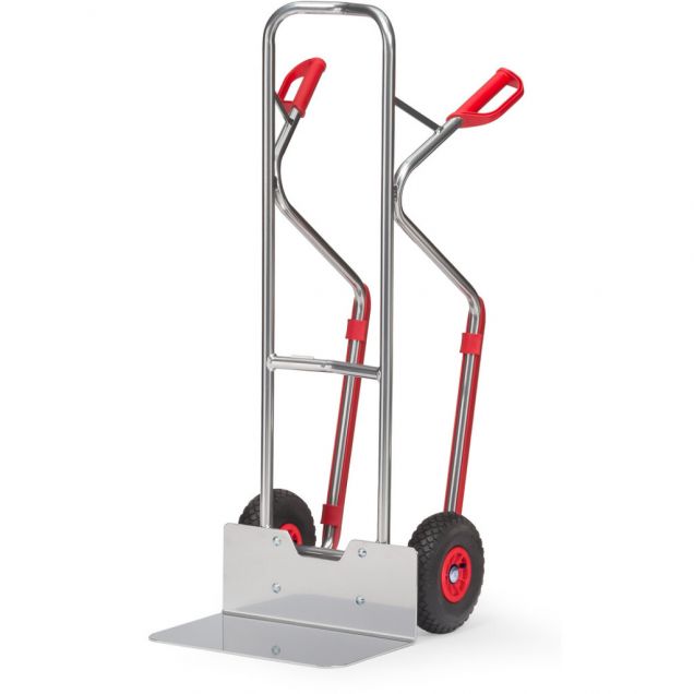 Aluminium steekwagen 200 kg 1300 mm met luchtbanden, extra grote schep en glijstrips