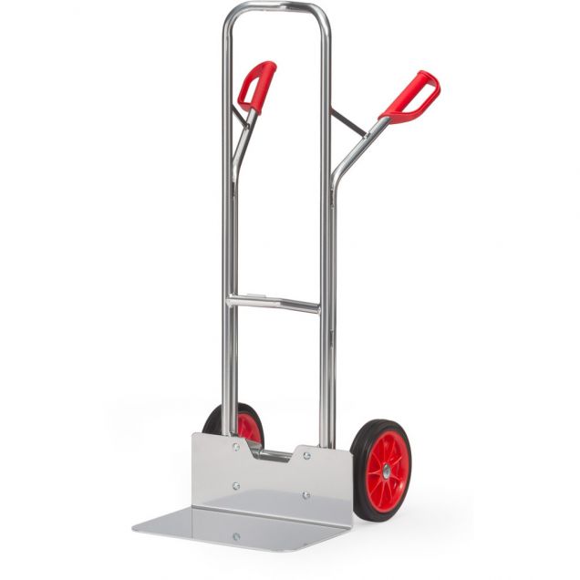 Aluminium steekwagen 200 kg 1300 mm met rubberbanden, extra grote schep