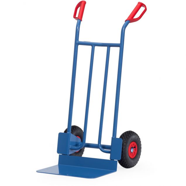 Stalen steekwagen 250 kg 1150 mm met luchtbanden, extra grote schep