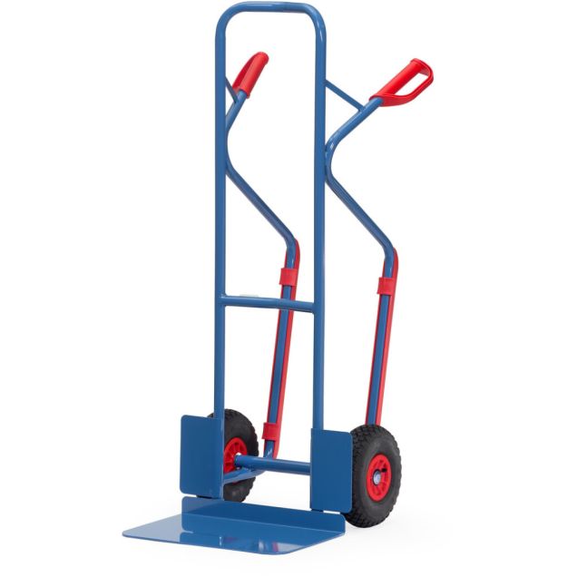 Stalen steekwagen 300 kg 1300 mm met luchtbanden, extra grote schep en glijstrips