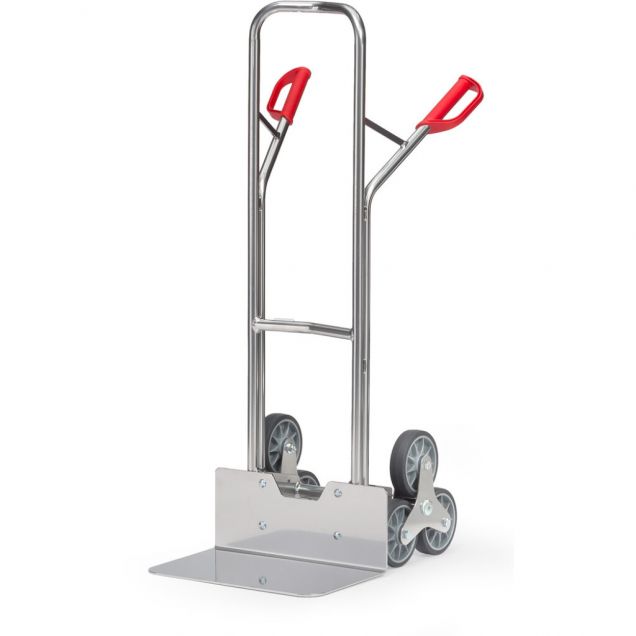 Trappensteekwagen aluminium 200 kg 1300 mm met 2 driearmige wielsterren, extra brede schep