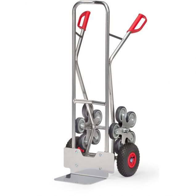 Trappensteekwagen aluminium 200 kg 1300 mm met 2 vijfarmige wielsterren