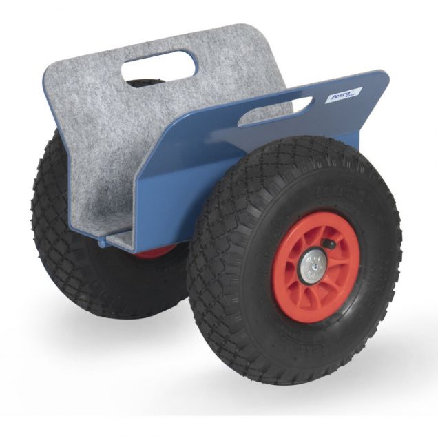 Platenroller 250 kg 310 mm met luchtbanden en klemplaten, klembreedte 30-95 mm