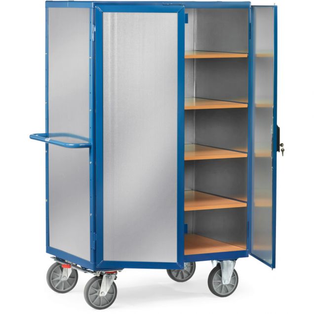Kastwagen 750 kg 1000x680 met 5 etages, verzinkt staalplaat en spanjoletsluiting