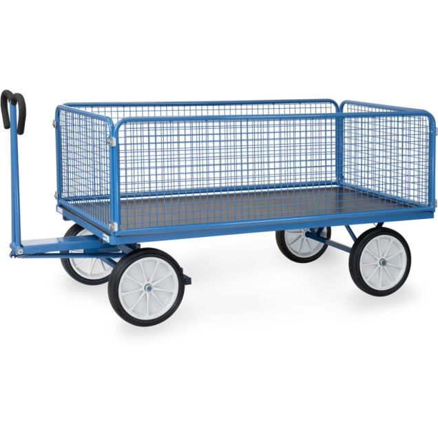 Handtrekwagen met draadgaas wanden 2000x1000x1190 mm (lxbxh) 1250 kg