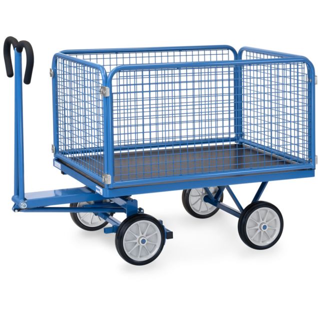 Handtrekwagen met draadgaas wanden 1200x800x1125 mm (lxbxh) 750 kg