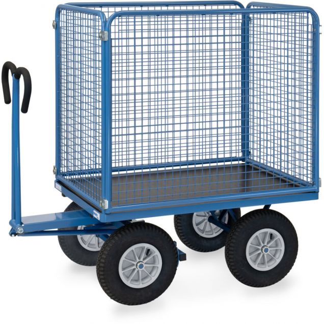 Handtrekwagen met draadgaas wanden 1200x800x1490 mm (lxbxh) 1000 kg