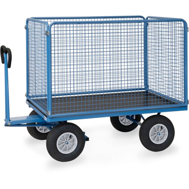 Handtrekwagen met draadgaas wanden 1600x900x1490 mm (lxbxh) 1000 kg