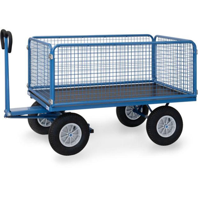 Handtrekwagen met draadgaas wanden 1600x900x1200 mm (lxbxh) 1000 kg
