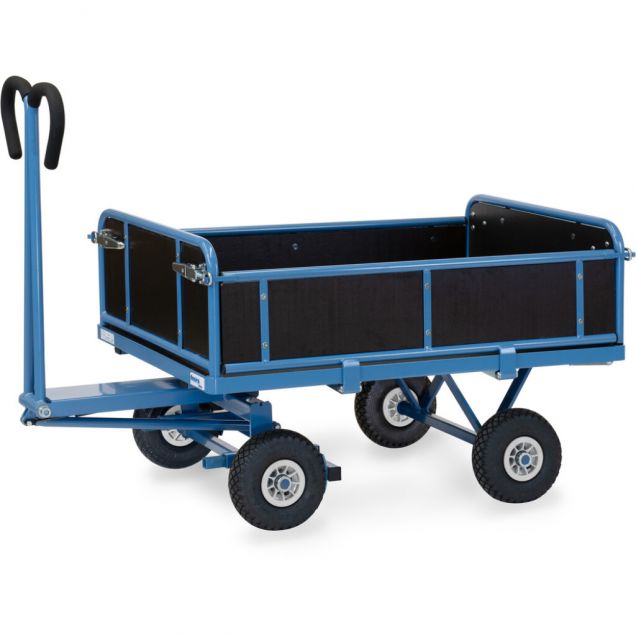 Handtrekwagen met houten wanden 1200x800x1130 mm (lxbxh) 750 kg