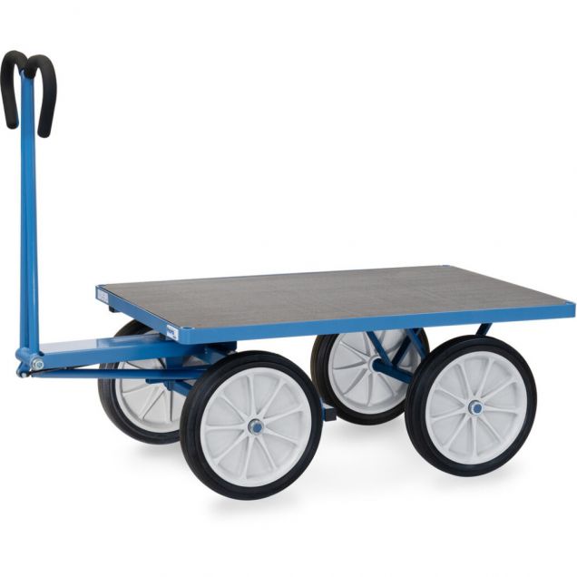 Handtrekwagen met platform 1200x800 mm 1000 kg met banden van massief rubber