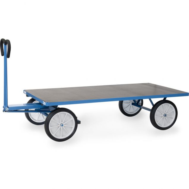 Handtrekwagen met platform 2000x1000 mm 1250 kg met banden van massief rubber