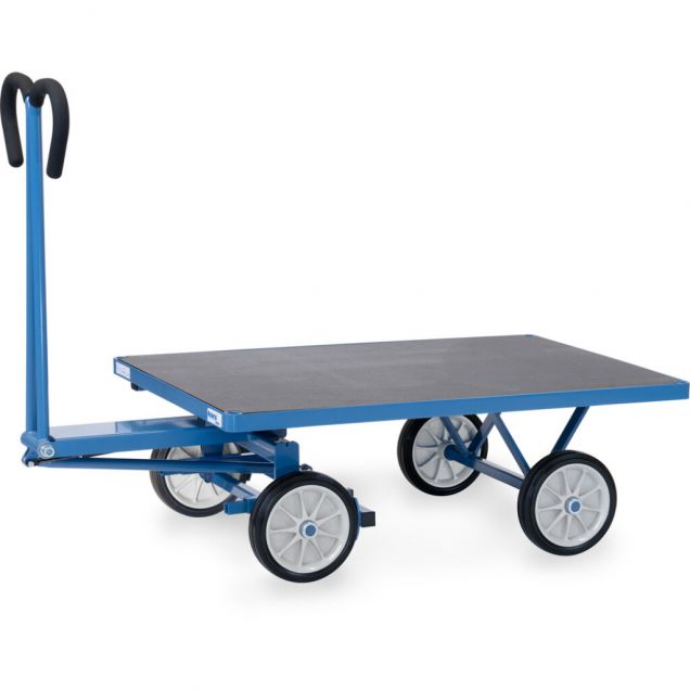Handtrekwagen met platform 1200x800 mm 750 kg met banden van massief rubber