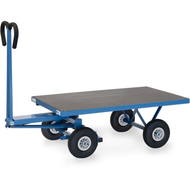 Handtrekwagen met platform 1200x800 mm 750 kg met luchtbanden