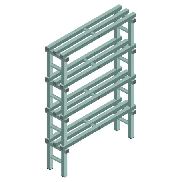 Kunststof stelling REA Euro Design 1450x1000x300 mm (hxbxd) 4 niveaus