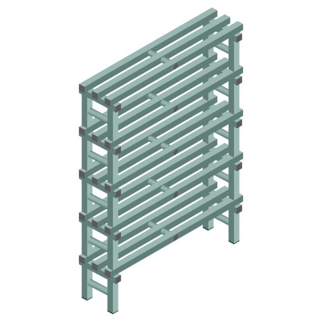 Kunststof stelling REA Euro Design 1450x1000x300 mm (hxbxd) 5 niveaus