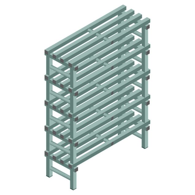 Kunststof stelling REA Euro Design 1450x1000x400 mm (hxbxd) 5 niveaus
