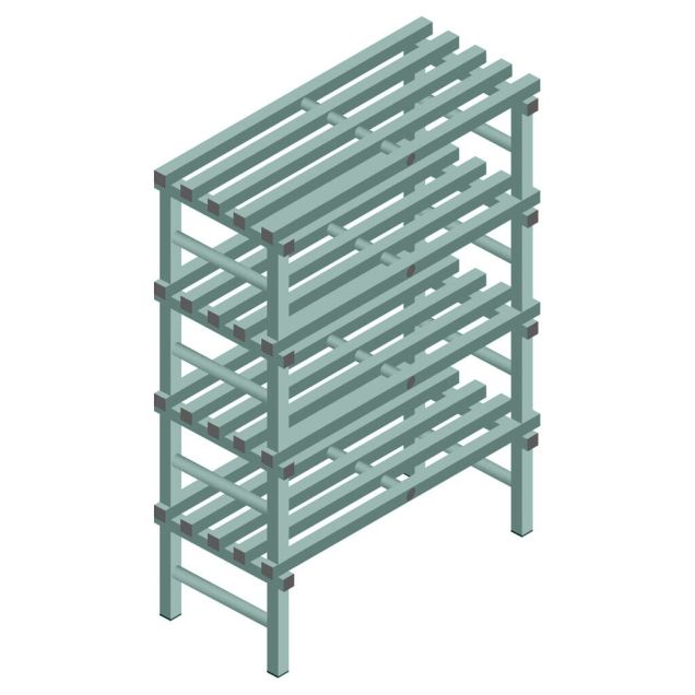 Kunststof stelling REA Euro Design 1450x1000x500 mm (hxbxd) 4 niveaus
