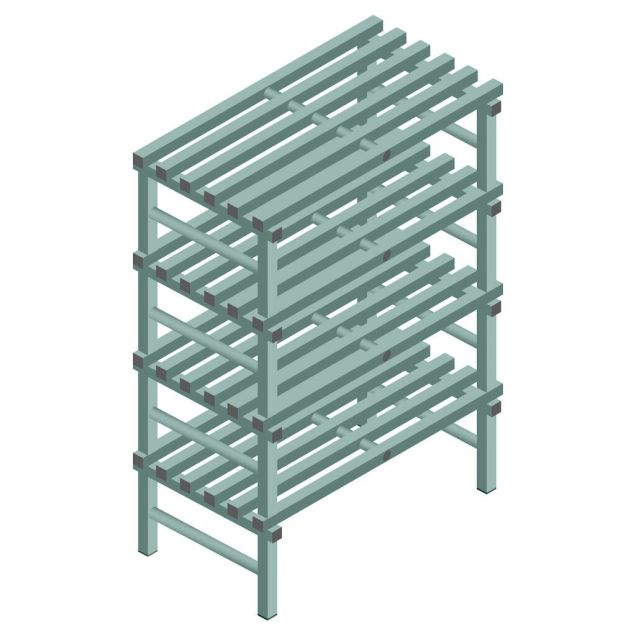 Kunststof stelling REA Euro Design 1450x1000x600 mm (hxbxd) 4 niveaus