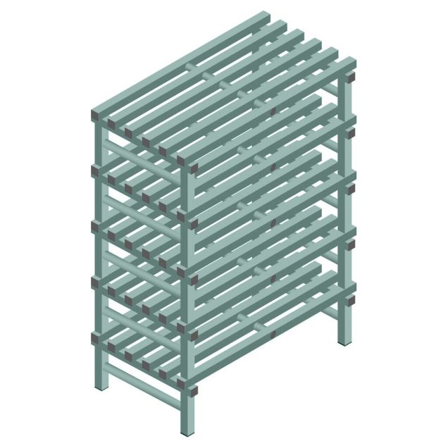 Kunststof stelling REA Euro Design 1450x1000x600 mm (hxbxd) 5 niveaus