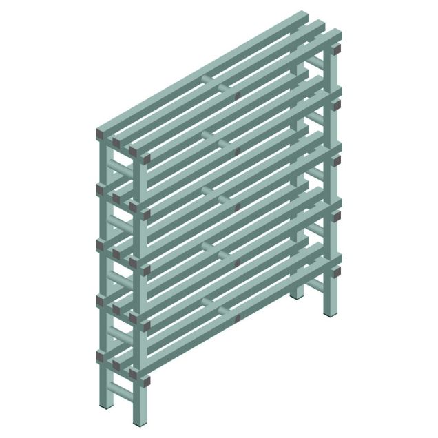 Kunststof stelling REA Euro Design 1450x1200x300 mm (hxbxd) 5 niveaus