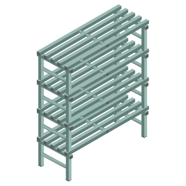 Kunststof stelling REA Euro Design 1450x1200x500 mm (hxbxd) 4 niveaus