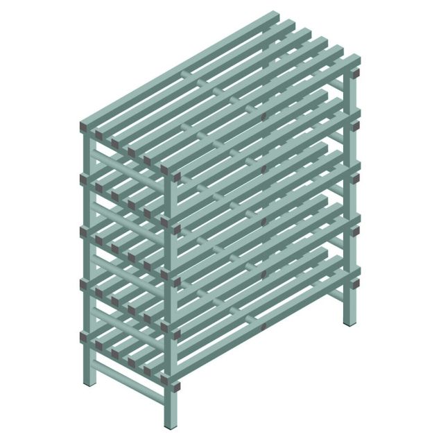 Kunststof stelling REA Euro Design 1450x1200x600 mm (hxbxd) 5 niveaus