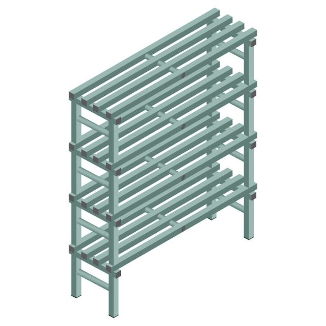 Kunststof stelling REA Euro Design 1450x1500x400 mm (hxbxd) 4 niveaus