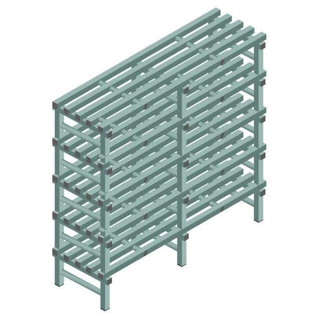 Kunststof stelling REA Euro Design 1450x1500x500 mm (hxbxd) 5 niveaus