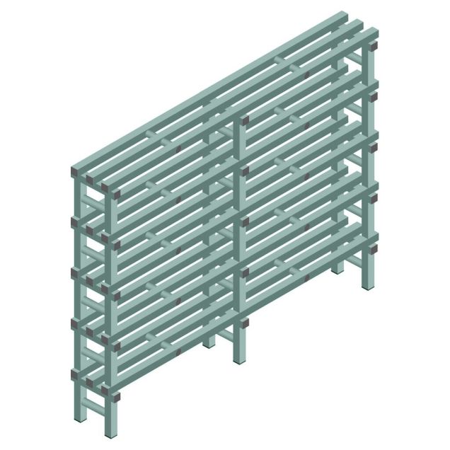 Kunststof stelling REA Euro Design 1450x1800x300 mm (hxbxd) 5 niveaus