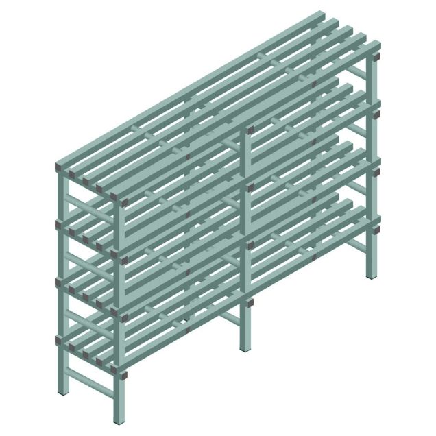 Kunststof stelling REA Euro Design 1450x1800x500 mm (hxbxd) 4 niveaus