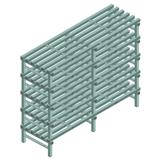 Kunststof stelling REA Euro Design 1450x1800x600 mm (hxbxd) 5 niveaus