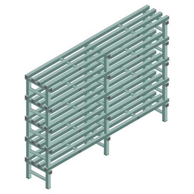 Kunststof stelling REA Euro Design 1450x2000x400 mm (hxbxd) 5 niveaus