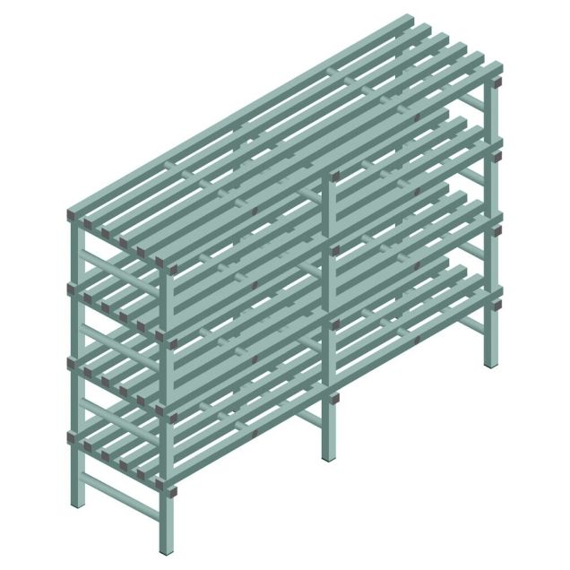 Kunststof stelling REA Euro Design 1450x2000x600 mm (hxbxd) 4 niveaus