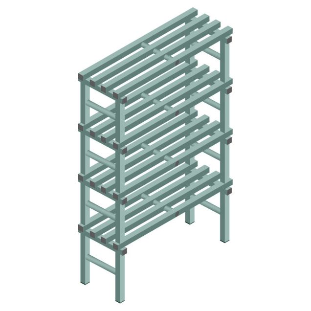 Kunststof stelling REA Euro Design 1600x1000x400 mm (hxbxd) 4 niveaus
