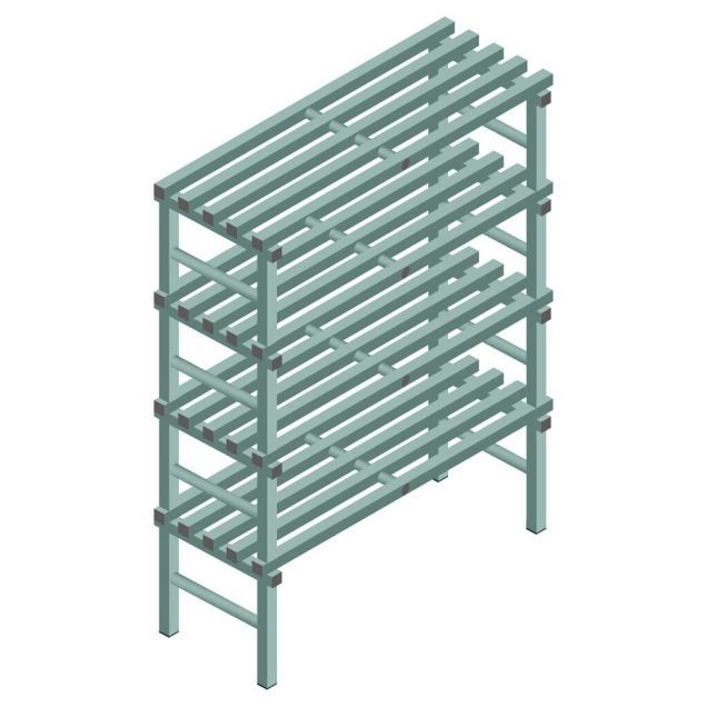 Kunststof stelling REA Euro Design 1600x1200x500 mm (hxbxd) 4 niveaus