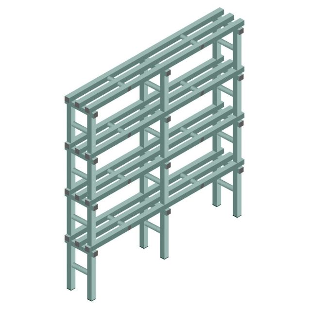 Kunststof stelling REA Euro Design 1600x1500x300 mm (hxbxd) 4 niveaus