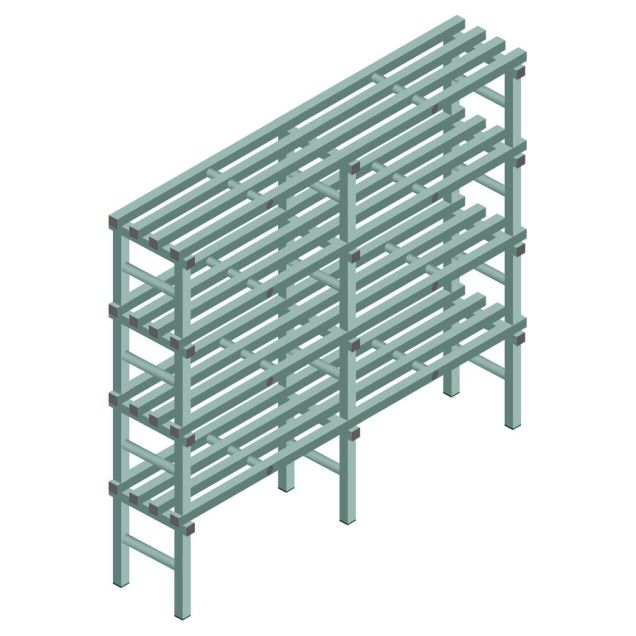 Kunststof stelling REA Euro Design 1600x1800x400 mm (hxbxd) 4 niveaus