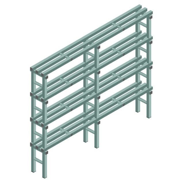 Kunststof stelling REA Euro Design 1600x2000x300 mm (hxbxd) 4 niveaus