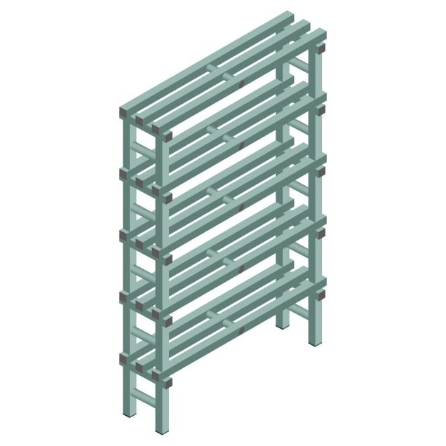 Kunststof stelling REA Euro Design 1650x1000x300 mm (hxbxd) 5 niveaus