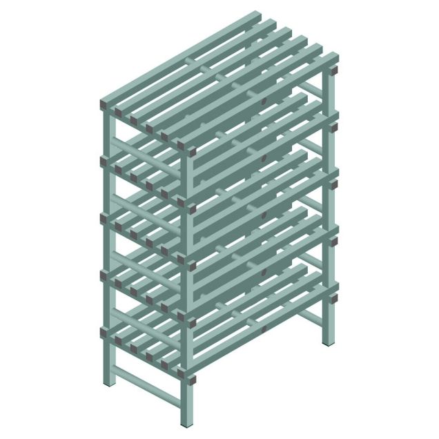 Kunststof stelling REA Euro Design 1650x1000x600 mm (hxbxd) 5 niveaus